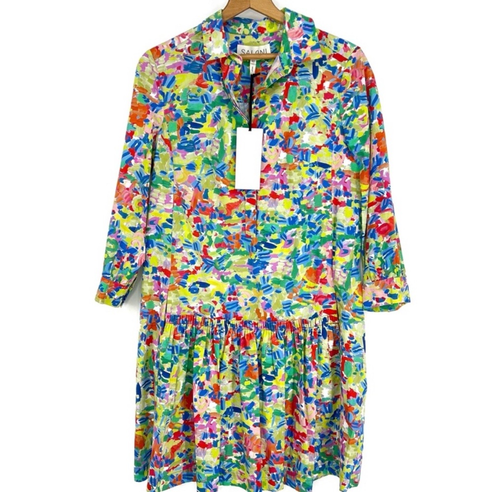 Saloni Colorful Confetti Print Shirt Dress-NWT Perfect Spring and Easter Dress!